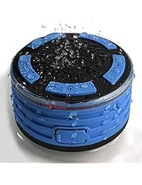 Superior ducha Altavoz, IPX7 impermeable Altavoces Bluetooth portátil con super bass, sonido HD, micrófono integrado, radio FM y luces LED de colores, perfecto para playa, piscina, cocina & Home de radio de ducha (Azul)