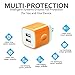 Certified 2.1A Dual 2-Port Easy Grip USB Power Adapter Wall Block Cube Charger (HOLIDAY SPECIAL) for iPhone X 8 iPhone 7 6/6S Plus, 5S, iPad Pro, Galaxy S7, S6 Edge Plus, S5, Nexus, HTC & More(6-Pack)