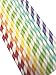 100 Pack Colored Striped Paper Straws, Disposable Assorted 7 Colors Rainbow and White Striped Straws for Christmas, Party Table Decoration, Cake Pop Sticks, Wedding, Festival Holidays