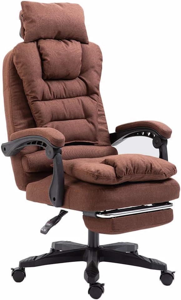 LJHA Cloth 360° Swivel Chair, Company Lounge Chair with Detachable Headrest Study Office Computer Chair Lifting - Adjustable Tilt Cushioned Seat, 6 Colors Leisure Chair
