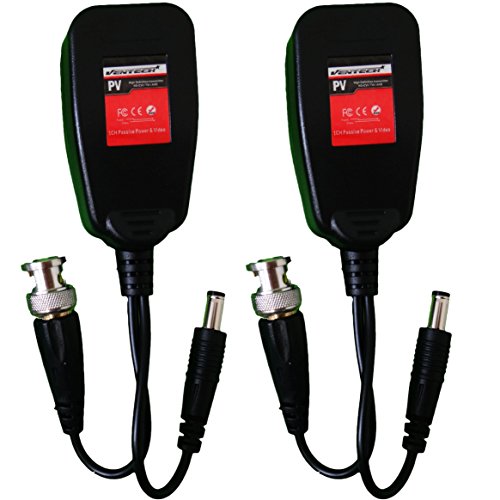 UTP balun hd Ventech cat5 to bnc video baluns transceiver passive with power connector compatible with all CCTV technologies( analog AHD TVI CVI ntsc pal ) 1 PAIRS rj45 75 ohn connectors - Thumbnail 4