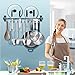 EINFAGOOD Pot Rack, Kitchen Hooks Rack 10 Hooks with Knife Holder and Pot Lid Rack，Stainless Steel Double Pipe, 23.62 in Long (Polished Finish)
