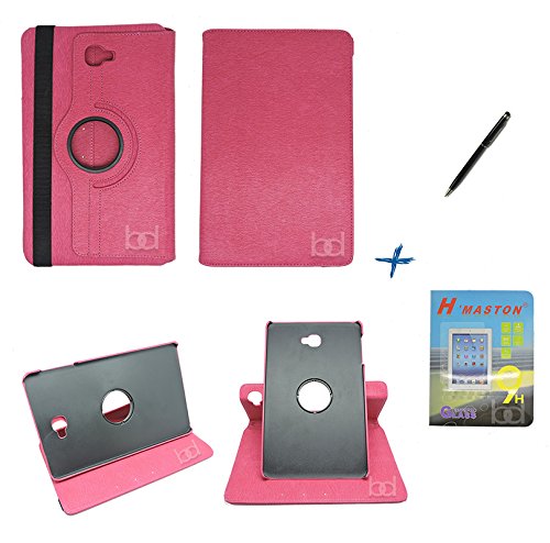 Kit Capa Case Galaxy Tab A Note - 10.1´ P580 / P585 Giratória / Caneta Touch + Película de Vidro (Pink)