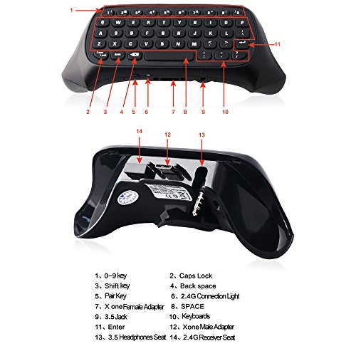 image for Megadream [Audio Compatible] Xbox One Controller Keyboard, 2.4G Mini W