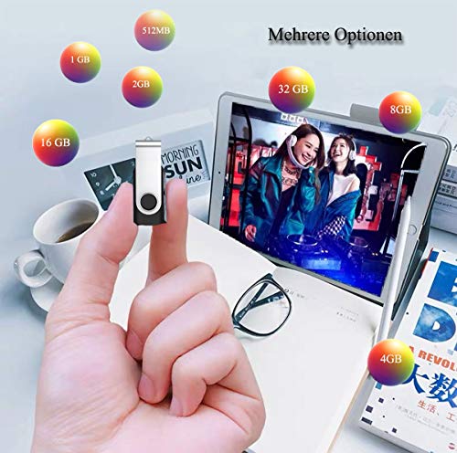 VIEWFUN 5 Stück USB Stick 4GB USB 2.0 Flash Drive Speicherstick USB-Flash-Laufwerk Memory Stick 360° Drehbar Metall… – Bild 7