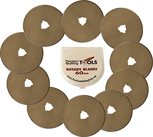60mm Rotary Cutter Blades (Pack of 10) SKS-7 Carbide Tool Steel, Compatible with Fiskars, Olfa, Truecut. Perfect Blade for Fabric, Quilting, and Arts & Crafts
