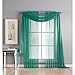 Window Elements Diamond Sheer Voile 56 x 216 in. Curtain Scarf, Grey Teal