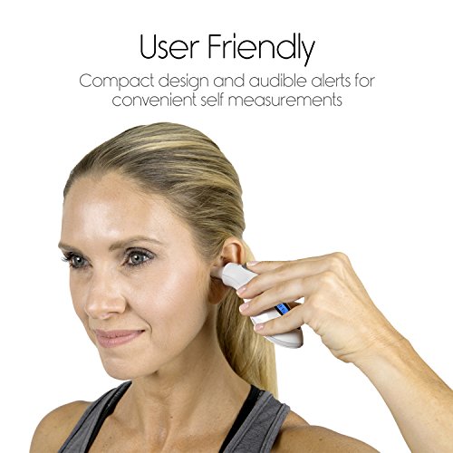 Vive Precision Tympanic Thermometer - Digital In Ear Temperature, Fever Checker for Baby, Kids, Adults - Accurate Mini Medical Quick Reading Device For Infant Babies, Elderly Senior, Pet, Dog, Cat - Thumbnail 2