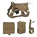 Excellent Elite Spanker Tactical Service Dog Vest Harness Training Molle Dog Vest with Detachable Patches Pouches (Brown-L)