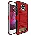Motorola Moto Z2 Force Case, Zenic Full-Body Heavy Duty Shockproof Protective Hybrid Case Cover with Swivel Belt Clip and Kickstand for Moto Z2 Force (Red)