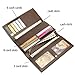 Wallets for Women Leather Trifold Clutch Checkbook Purse RFID Blocking with Credit Card Holder Organizer (Brown)