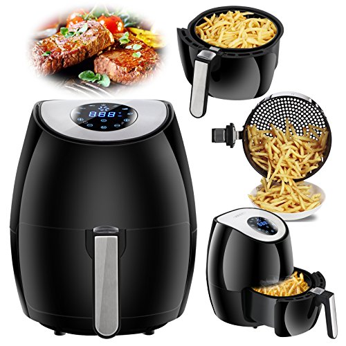 Click Here to See More Images Zenchef NEWEST Air Fryer 2.7QT Touch Screen Control w/ 7 Cooking Presets, Recipe Cookbook Included