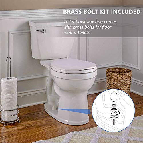 BOEEMI Wax Ring & Brass Bolts for Toilet Bowls Reinforced with