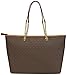 Michael Kors Womens Jet Set Travel Signature Tote Handbag Brown Large