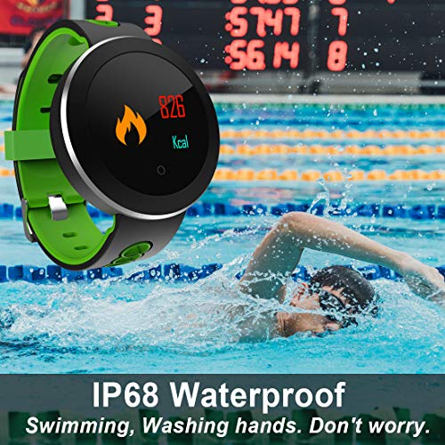 Fitness Tracker for Men Women with Blood Pressure Monitor Heart Rate Oxygen Sleep Monitor Calorie Pedometer Waterproof IP68 Smartwatch Activity Tracker Color Screen Sport Bracelet for Fathers Day Gift