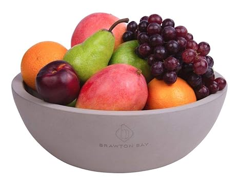 Decorative Fruit Bowl For Kitchen Or Dining Room Concrete Gray