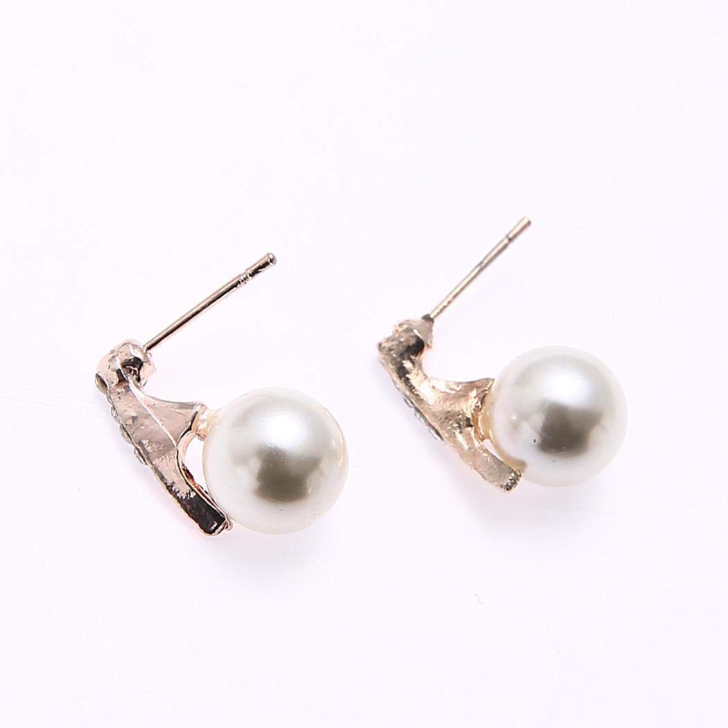 Yerflew Women Ladies Fashion Jewelry Sets Pearl Pendant Necklace Earrings Set Wedding Party Accessories