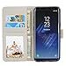 UrSpeedtekLive Galaxy S8 Wallet Case Folio Flip Premium PU Leather Case Cover w/Card Holder Slot Pockets, Wrist Strap, Magnetic Closure Compatible with Samsung Galaxy S8 (2017), Flower