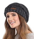 Brook + Bay Slouchy Cable Knit Cuff Beanie - Stay Warm & Stylish - Chunky, Oversized Slouch Beanie Hats for Women & Men - Serious Beanies for Serious Style