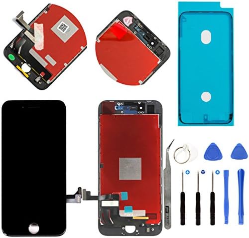 iPhone 8 4.7" Replacement Touch Screen LCD Digitizer Display Assembly with Repair Tools and Frame Housing Adhesive (Black)