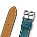 Kartice for Band,Luxury Genuine Leather Watch Band Strap Bracelet Replacement Wrist Band With Adapter Clasp for iWahtch Sport & Edition--Longer size blue 38mm