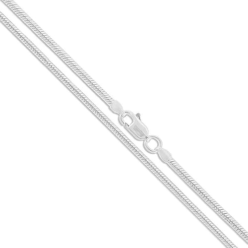 Sterling Silver 2MM, 2.5MM, 3MM, 4MM, 5MM Solid Round Snake Chain Necklace- Flexible Snake Chain Necklace, Round 925 Sterling Silver Necklace,Made In Italy, Men and Women Jewelry Accessories Gadgets