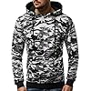 MOODOZ Herren Kapuzenpullover Sweatshirt Pullover Aufdruck Camouflage Modern Hoodie Täglichen Streetwear Sport Sportswear Langarmshirt JS/TR013 GRAU M