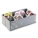 mDesign Fabric 8-Section Divider Drawer Organizer Bin for Baby Nursery Dresser, Closet, Changing Table Organization, Hold Clothes, Toys, Diapers, Bib, Blanket, Lido Collection, 2 Pack, Gray/White
