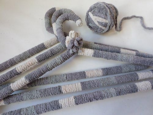 Soft and charming Yarn Covered Hanger (Adult / Big Kid size) "Silver and Steel"