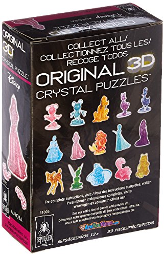 BePuzzled Original 3D Crystal Aurora Sleeping Beauty Puzzle (39 Piece), Pink