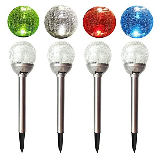 DESpark Crackle Ball Solar Lights Outdoor LED Color Changing