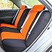 FH Group Car Seat Covers Full Set Cloth - Universal Fit Automotive Seat Covers, Low Back Front Seat Covers, Solid Back Seat Cover, Washable Car Seat Cover for SUV, Sedan and Van Orange