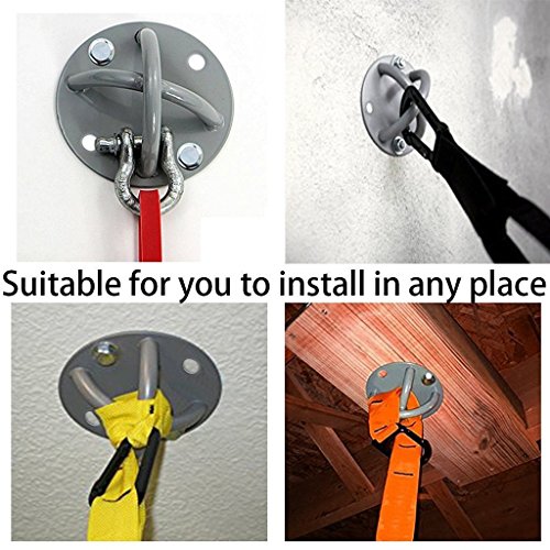 Kemuse-WallCeiling-Mount-Bracket-for-GymHome-Suspension-Straps-X-Mounts-Anchor-for-Olympic-Rings-Fitness-Training-Yoga-Swing-Battle-Ropes-Resistance-Band-Boxing-Equipment