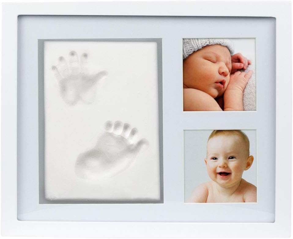 Kit Cadre Photo Empreinte Pieds Et Mains Bebe Argile Blanche Non Toxique Pour Liste De Naissance Cadeau De Naissance Bebe Decorations Murale Et Table Soufeel Cadre Empreintes Bebe Kits De Moulage Et