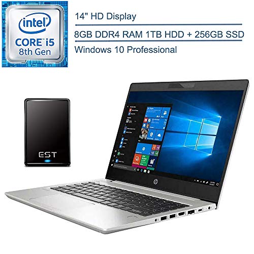 2020 HP ProBook 440 G6 14″ Business Laptop Computer, Intel Quad-Core i5-8265U(Beats i7-7500U), 8GB DDR4, 1TB HDD + 256GB SSD, 802.11AC WiFi, Windows 10 Professional + EST 500GB External Hard Drive