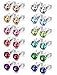 FUNRUN JEWELRY 12 Pairs Stainless Steel Stud Earrings for Women Men Piercing Earrings CZ Studs 3mm