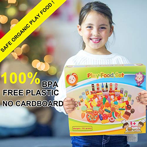 image for WOSTOO Play Food Set, 139 Pieces Play Kitchen Set for Kids, Pretend Fo