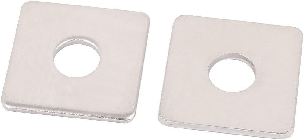 Sourcingmap M8 x 25mm Square Stainless Steel Flat Repair Plate Silver Tone 2pcs