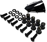 Motorcycle Windscreen Black Bolt Kit Windshield Screws - Honda, Ducati, Suzuki, Kawasaki, Yamaha