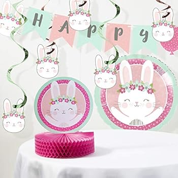 Amazon Com Bunny Party Birthday Decorations Kit Toys Games