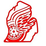 Detroit Red Wings Inside Michigan Outline Sticker Decal (Red)