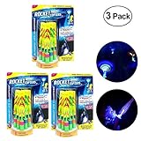 3Pack Rocket Copters LED Rocket Helicopter Flying Toys Amazing Slingshot LED Helicopters Mini Launcher Slingshot Arrows Slingshot Flying Arrow for Kids