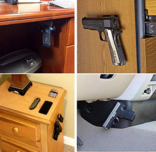 H YANKA Magnet Gun Mount 2-Pack, 43LB Magnetic Gun Holster Concealed Firearms Holder for Pistol, Air Gun, Revolver, Handgun, Rifle in Car, Vehicle, Truck, Desk, Wall, Home, Office
