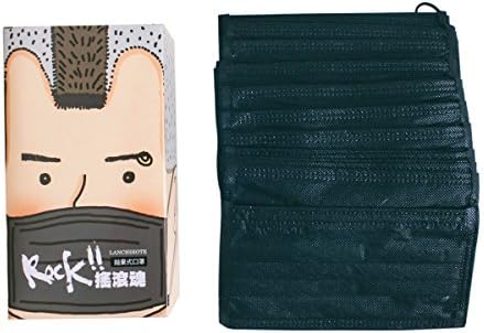Unisex Antibacterial Anti-Dust Disposable Face Mask- Black Three Layer , 80pcs