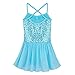 TiaoBug Girls Sequined Camisole Ballet Dance Tutu Dress Sweetheart Leotard Blue 4-5