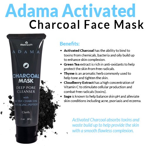 Charcoal Face Mask - Deep Pore Cleanser 2 oz (Travel Size)