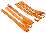 6-Pack Soft Loops Tie-Down Straps - 12'' x 1'' HeavyWeight Orange | Polyester Nylon Webbing Anchor Straps for Cargo Management, Trailers, Trucks, Bungees, Ratchet Tie Downs