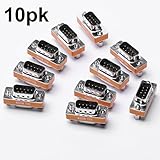 DB9 Null Modem Adapter Male to Female Slimline Data Transfer Serial Port Adapter 10 Pack