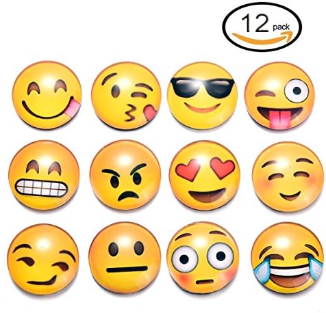 12 Pack Emoji Refrigerator Magnets, IFUNEYS Emoji Faces Fridge Magnet Stickers , Cute Magnets,  Funny Magnets for Home Decor,Magnetic Message Whiteboard, Office Cabinets