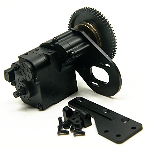 AX2 2 Aluminum Speed Transmission Case Gearbox for 1:10 RC4WD Axial SCX10 Wraith Honcho RC Car Black - Thumbnail 3